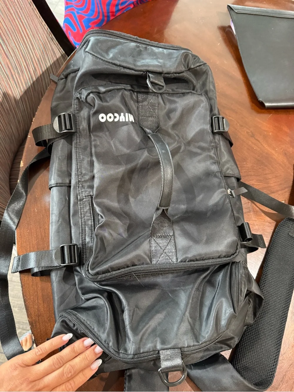 Black Men’s Travel Duffel Backpack